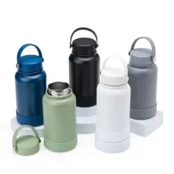 Garrafa Squeeze Metal Térmico com Alça de Silicone